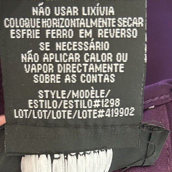 R&M Richards Halter Sleeveless Long Gown Beaded Waist Purple Eggplant Size 4 - Picture 10 of 10